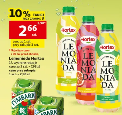 Lemoniada Hortex Pinky Sun Grejpfrut Rubinowy promocja w Auchan