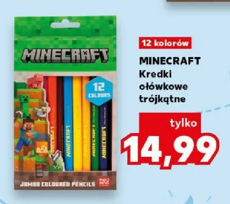Kredki ołówkowe trójkątne Minecraft promocja w Kaufland