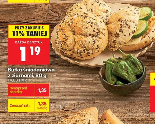 Bułka śniadaniowa z ziarnami promocja w Biedronka