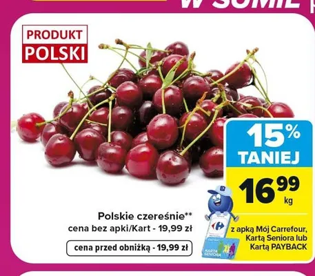 Czereśnie polskie Carrefour Market promocja w Carrefour Market