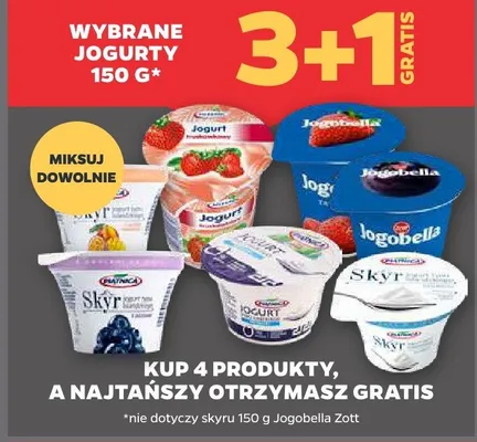 Jogurt wybrany 150g 3+1 promocja w Netto