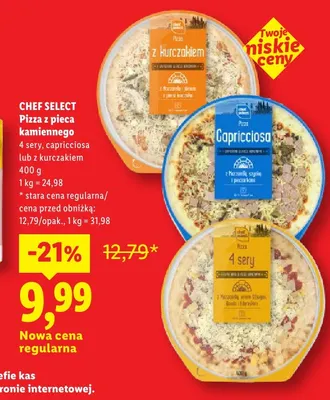 Pizza z pieca kamiennego z kurczakiem Chef Select promocja w Lidl