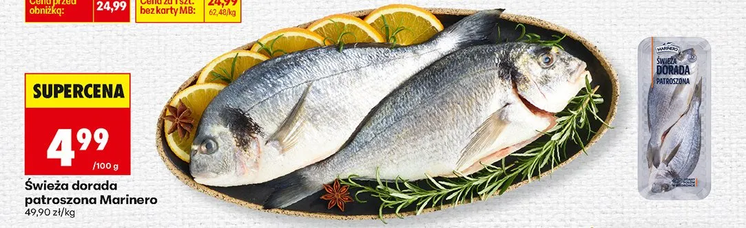 Dorada świeża patroszona promocja w Biedronka