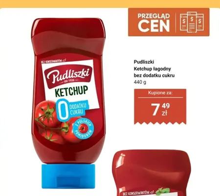 Ketchup łagodny bez dodatku cukru promocja w Dino