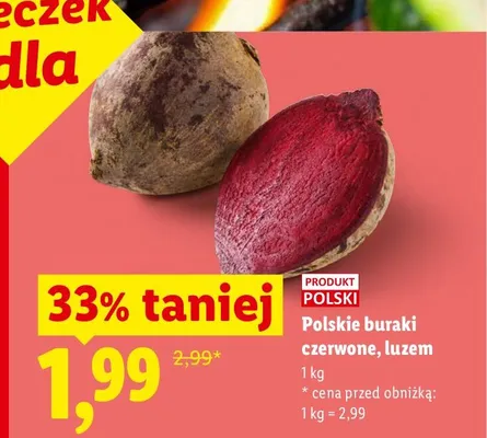Buraki czerwone polskie luzem promocja w Lidl