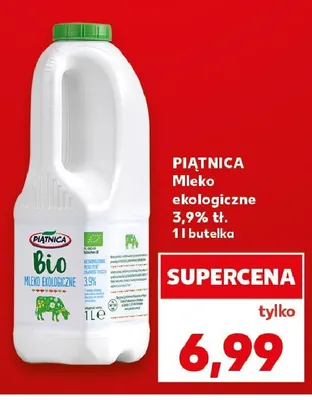 Mleko ekologiczne 3,9% tł. Piątnica promocja w Kaufland