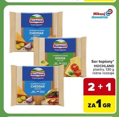 Ser topiony w plastrach Gouda Hochland promocja w Carrefour Express