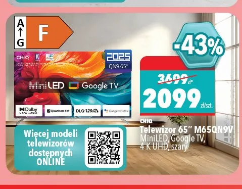 Telewizor 65" Chiq M65QN9V promocja w Biedronka Home