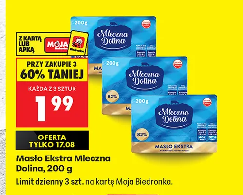 Masło Ekstra Mleczna Dolina promocja w Biedronka