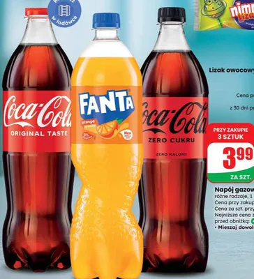 Napój gazowany Zero Cukru Zero Kalorii promocja w Dino