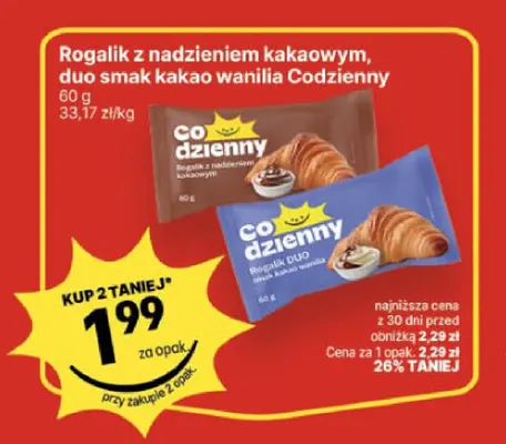 Rogalik z nadzieniem kakaowym Codzienny promocja w Delikatesy Centrum