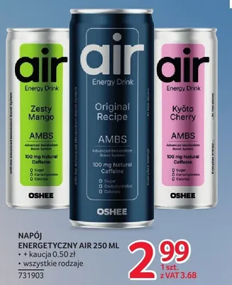 Napój energetyczny Air 250 ml różne rodzaje promocja w Selgros