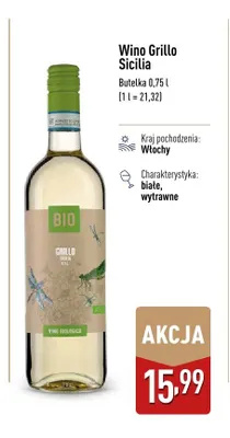 Wino Grillo Sicilia promocja w Aldi