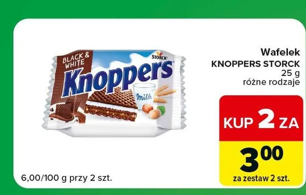 Wafelek Knoppers Storck promocja w Carrefour Express