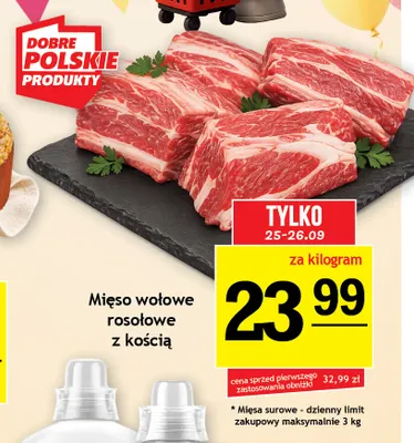 Mięso wołowe rosołowe z kością promocja w Gram Market