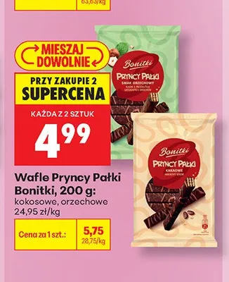 Wafle Pryncy Pałki kakaowe Bonitki promocja w Biedronka