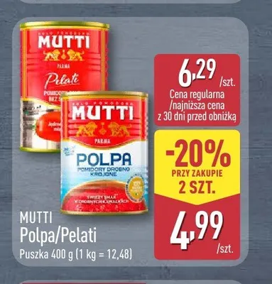 Pomidory Pelati Mutti promocja w Aldi