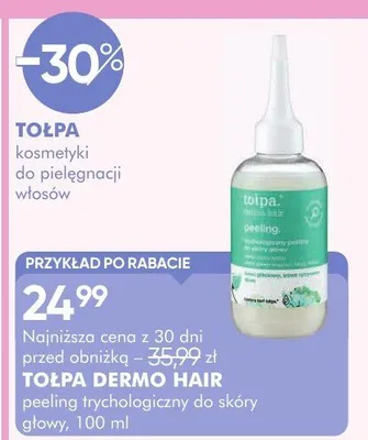 Peeling do skóry głowy Tołpa Dermo Hair promocja w Super-Pharm