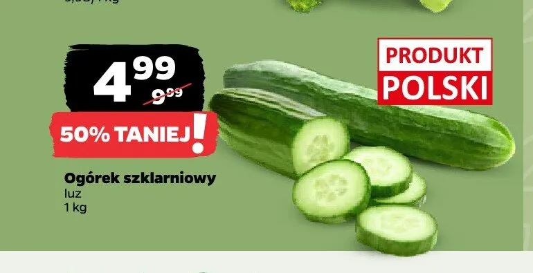 Ogórek szklarniowy polski promocja w Netto