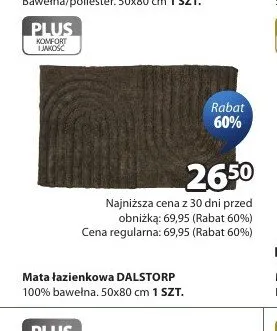 Mata łazienkowa DALSTORP 100% bawełna 50x80cm promocja w Jysk