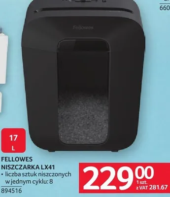Niszczarka FELLOWES NISZCZARKA LX41 894516 promocja w Selgros