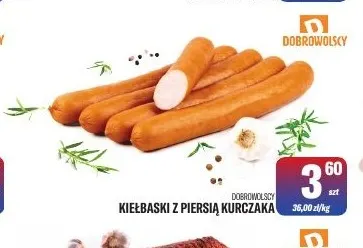 Kiełbaski z piersią kurczaka Dobrowolscy promocja w Tomi Markt