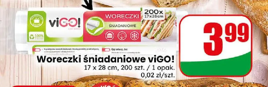 Woreczki śniadaniowe viGO! promocja w Dino
