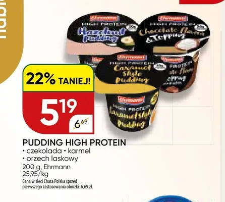 Pudding High Protein Ehrmann promocja w Chata Polska