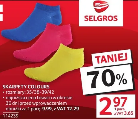 Skarpety Colours rozmiary 35/38-39/42 promocja w Selgros