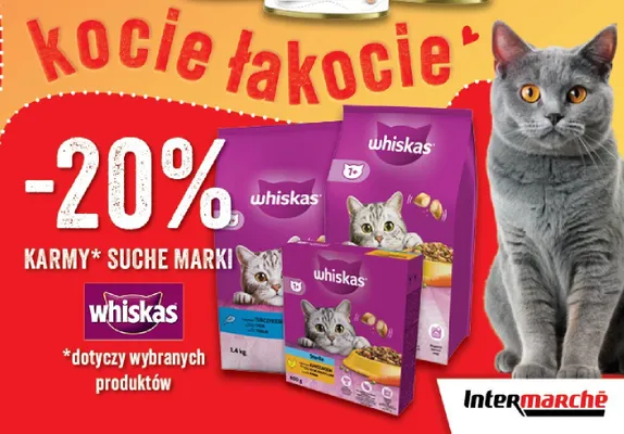 Karma sucha dla kota Whiskas 7+ z kurczakiem promocja w Intermarche