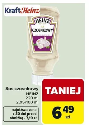 Sos czosnkowy Heinz promocja w Carrefour