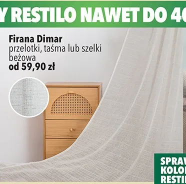 Firana przelotki, taśma lub szelki; beżowa promocja w Biedronka