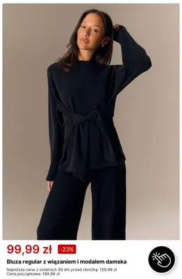 Bluza regular z wiązaniem i modalem damska promocja w 4F