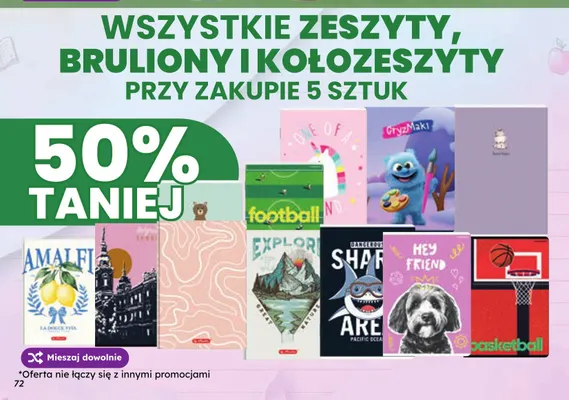 Zeszyty, bruliony i kołozeszyty promocja w Dino
