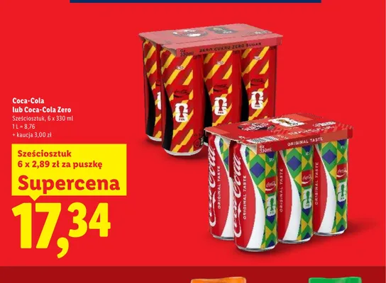 Napój gazowany Coca-Cola Zero 6-pak 330ml promocja w Lidl