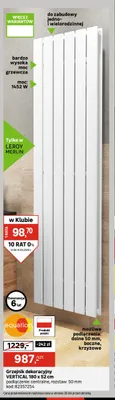Grzejnik dekoracyjny Equation Vertical 180x52 cm promocja w Leroy Merlin