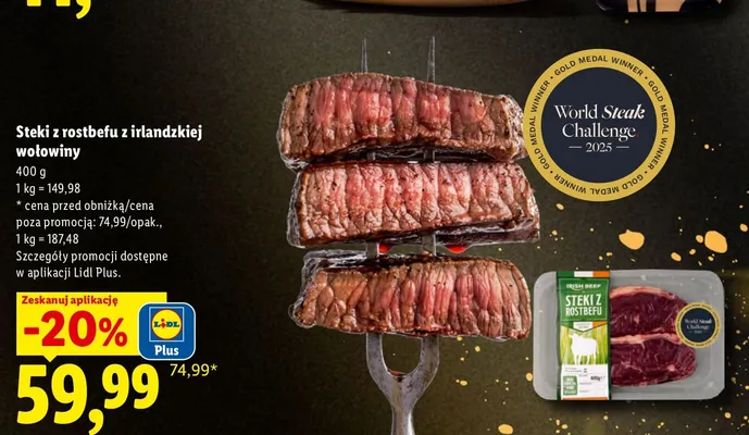 Steki z rostbefu z irlandzkiej wołowiny promocja w Lidl