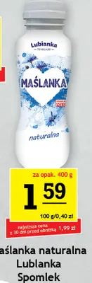 Maślanka naturalna Lublanka Spomlek promocja w Gram Market