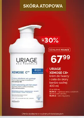 Krem do twarzy i ciała do skóry bardzo suchej Uriage Xemose C8+ promocja w Ziko Dermo