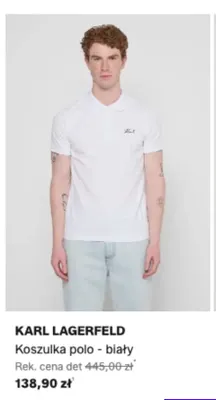 Koszulka polo Karl Lagerfeld biała promocja w Lounge by Zalando