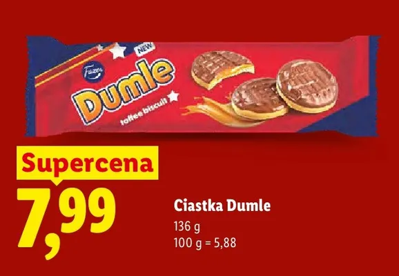Ciastka Dumle toffee biscuit promocja w Lidl