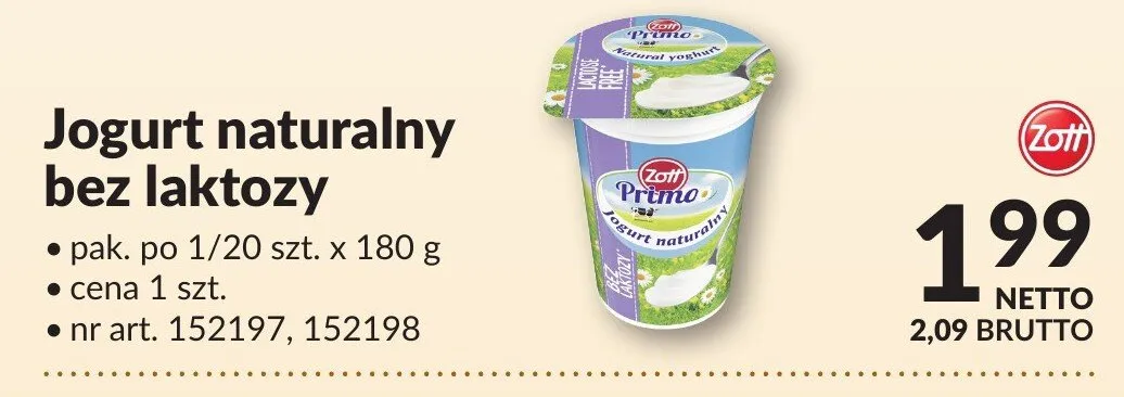 Jogurt naturalny bez laktozy promocja w Makro