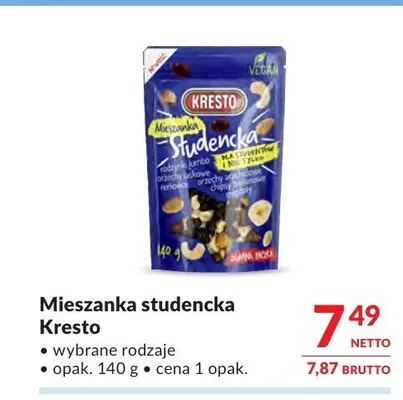 Mieszanka studencka Kresto promocja w Makro