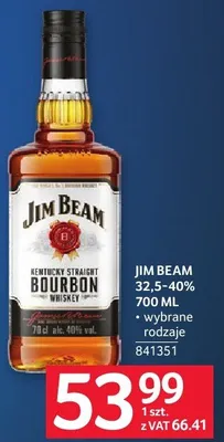 Whisky JIM BEAM 32.5-40% 700 ML promocja w Selgros
