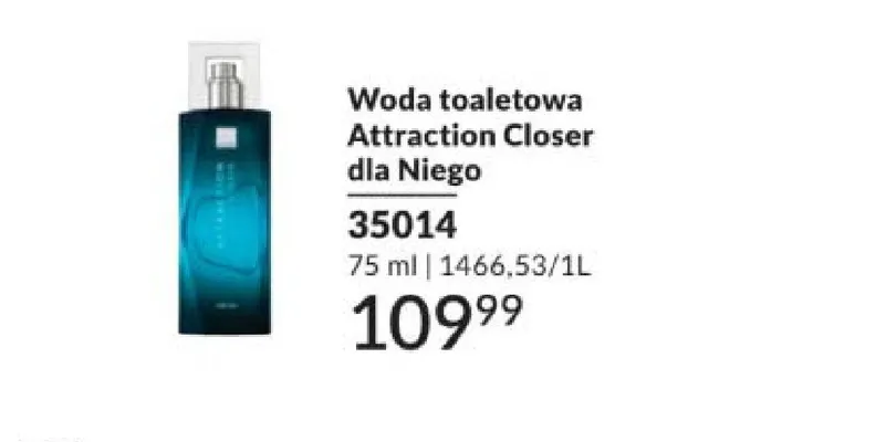Woda toaletowa Attraction Closer dla Niego promocja w AVON