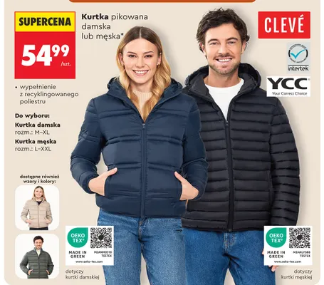 Kurtka pikowana męska Clevé promocja w Biedronka