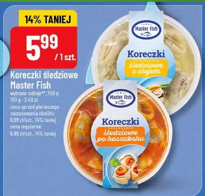 Koreczki śledziowe z olejem Master Fish promocja w POLOmarket