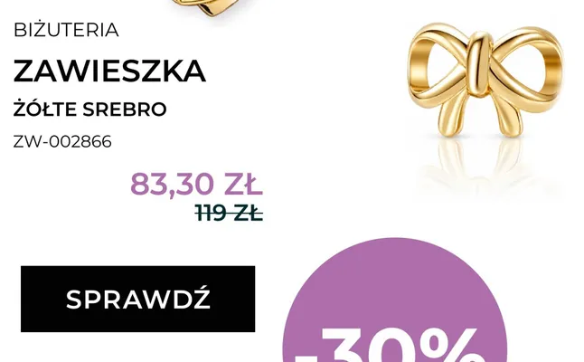Zawieszka żółte srebro Briju promocja w Briju