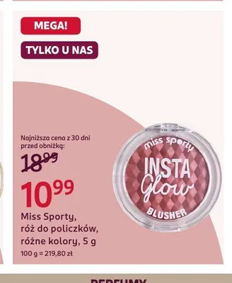 Róż do policzków Miss Sporty Insta Glow promocja w Rossmann