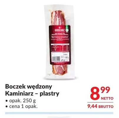 Boczek wędzony Kaminiarz plastry promocja w Makro
